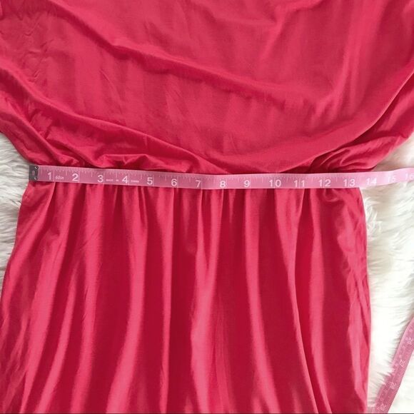 TRINA TURK Jersey Knit Sheath Dress Stretch Short Sleeve Blouson Coral Small New - Picture 13 of 16